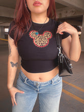 Load image into Gallery viewer, Leopard Mouse Crop Tee