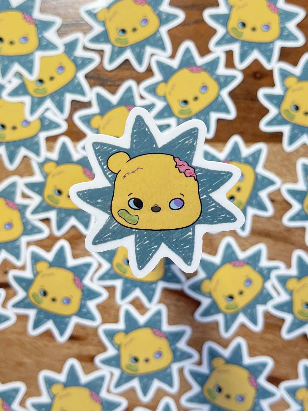 Zombie Yellow Bear Sticker