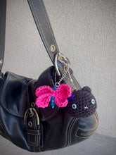 Load image into Gallery viewer, Cat &amp; Dragonfly Crochet Keychain
